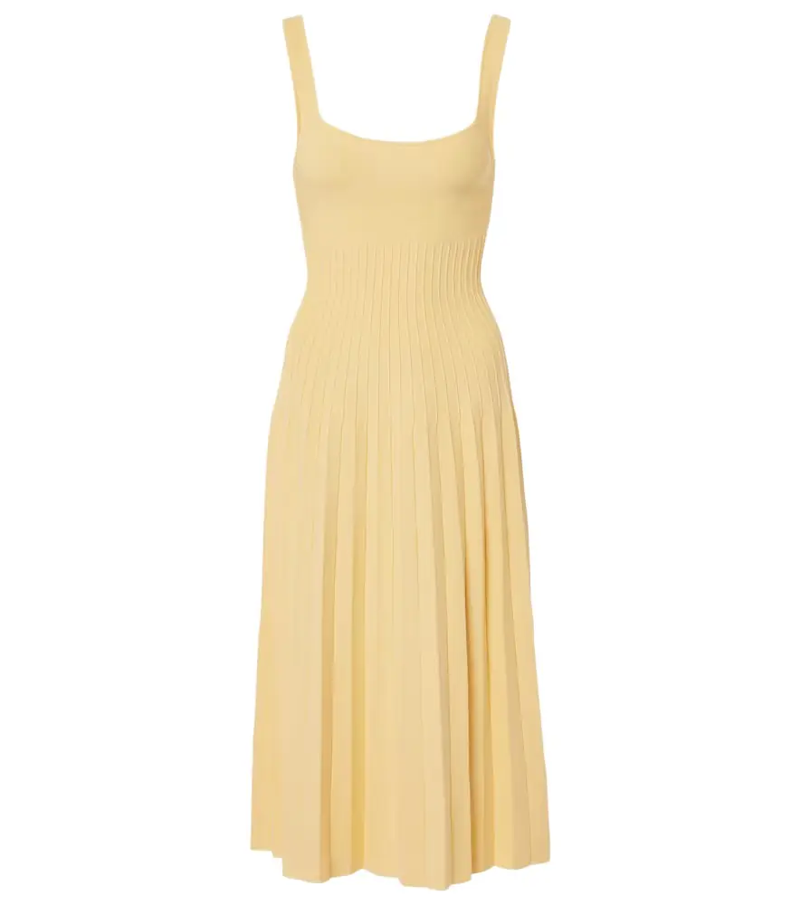 Staud Ellison pleated midi dress