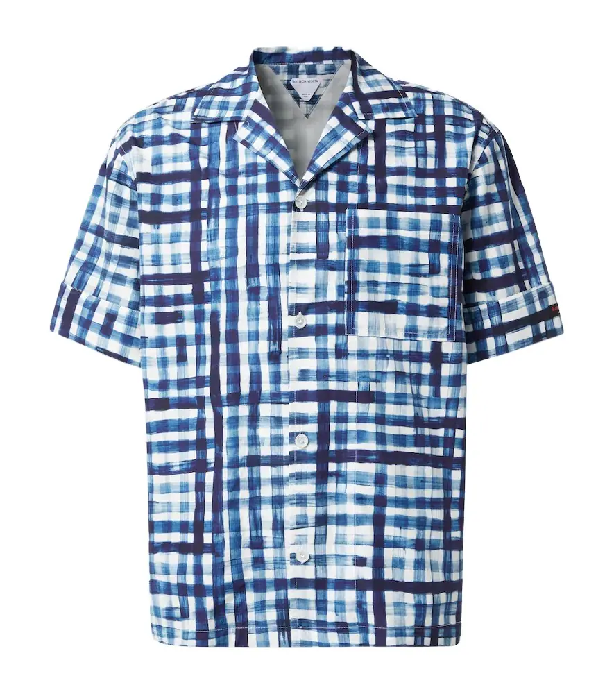 Bottega Veneta Gingham cotton bowling shirt