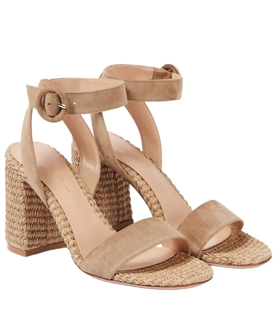 Gianvito Rossi 85 suede espadrille sandals