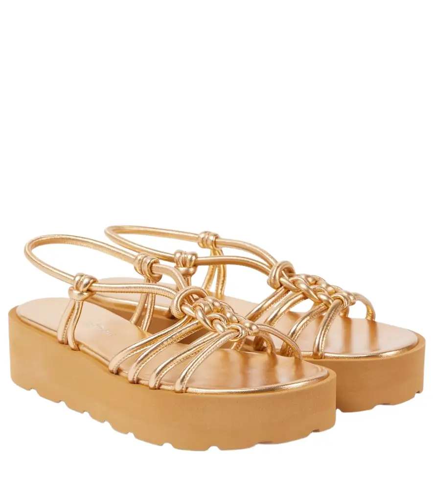 Gianvito Rossi Metallic leather sandals