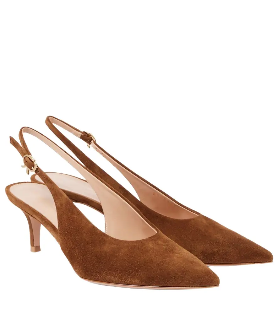 Gianvito Rossi Robbie 55 suede slingback pumps