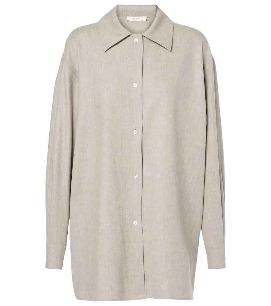 The Row Komako wool and cashmere shirt