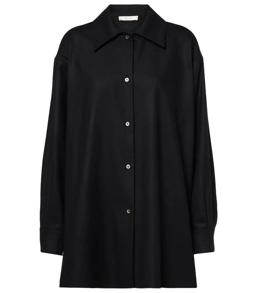 The Row Komako wool and cashmere shirt