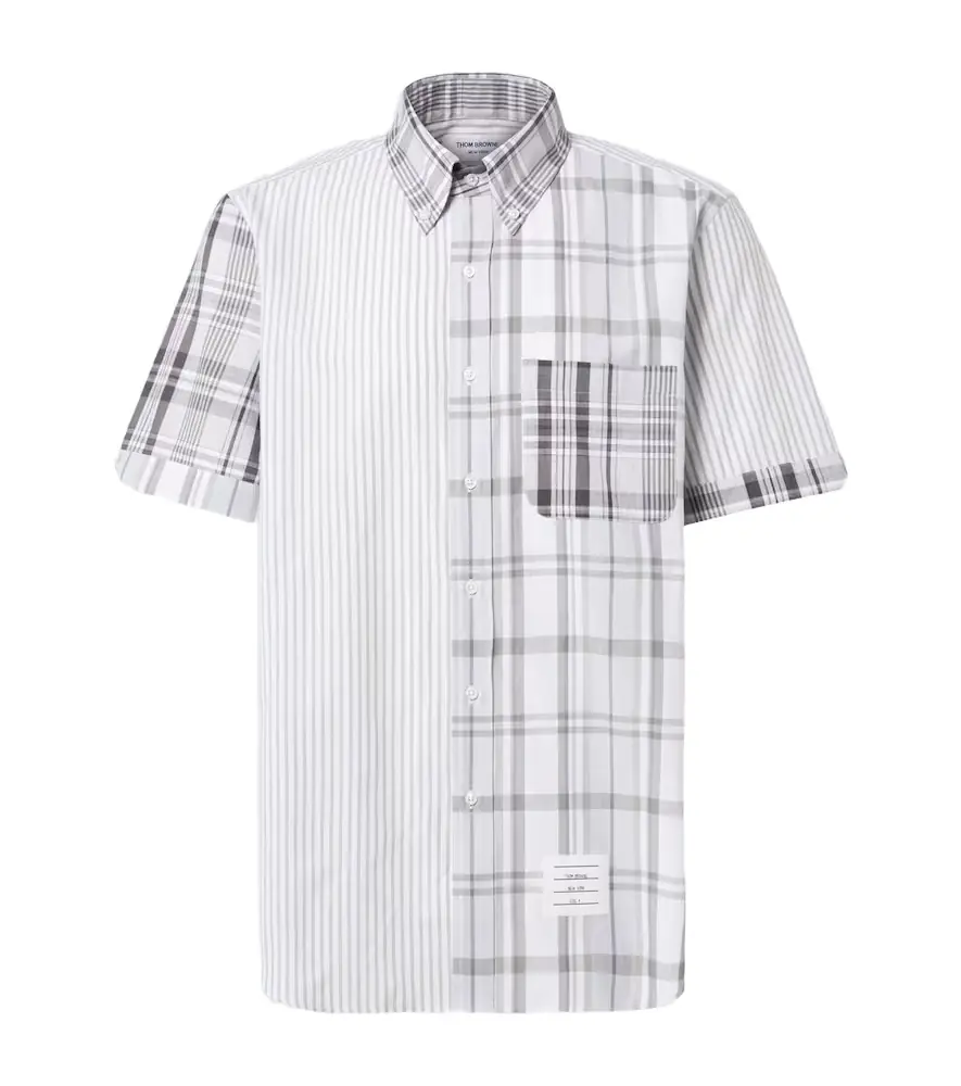 Thom Browne Striped patchwork cotton shirt