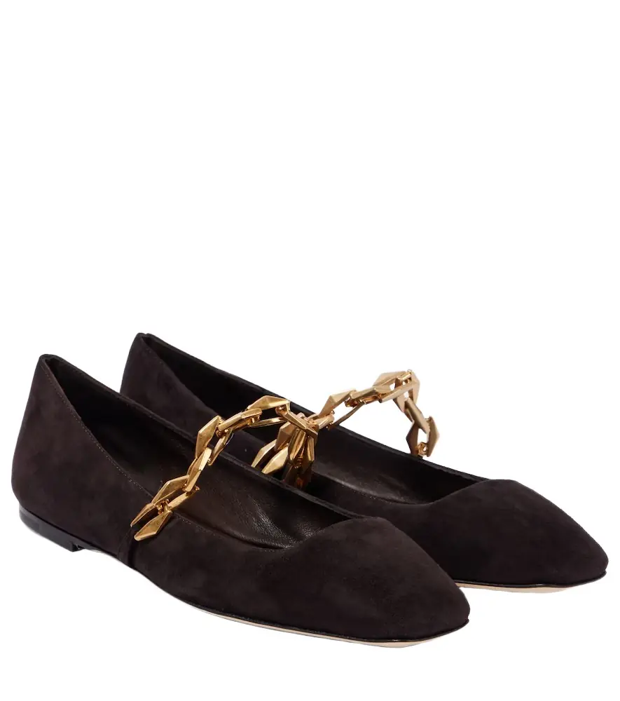 Jimmy Choo Diamond Tilda suede Mary Jane flats - Women's Shoes