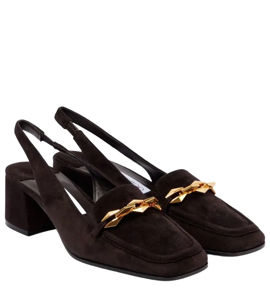 Jimmy Choo Diamond Tilda 45 suede slingback pumps - Women's Shoes