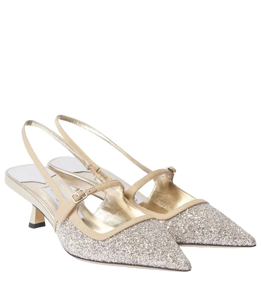 Jimmy Choo Didi 45 glitter slingback pumps - Women's Shoes