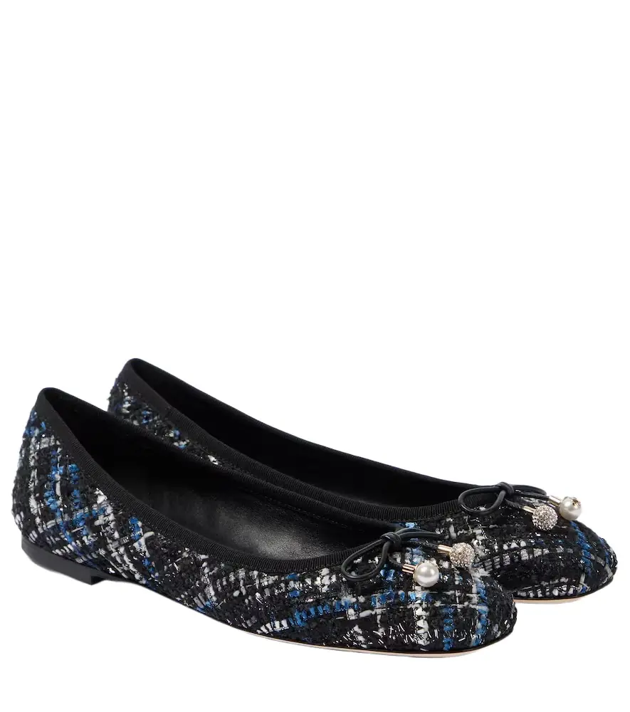 Jimmy Choo Elme tweed ballet flats - Women's Shoes