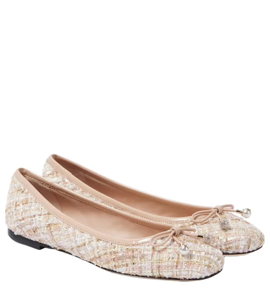 Jimmy Choo Elme tweed ballet flats - Women's Shoes