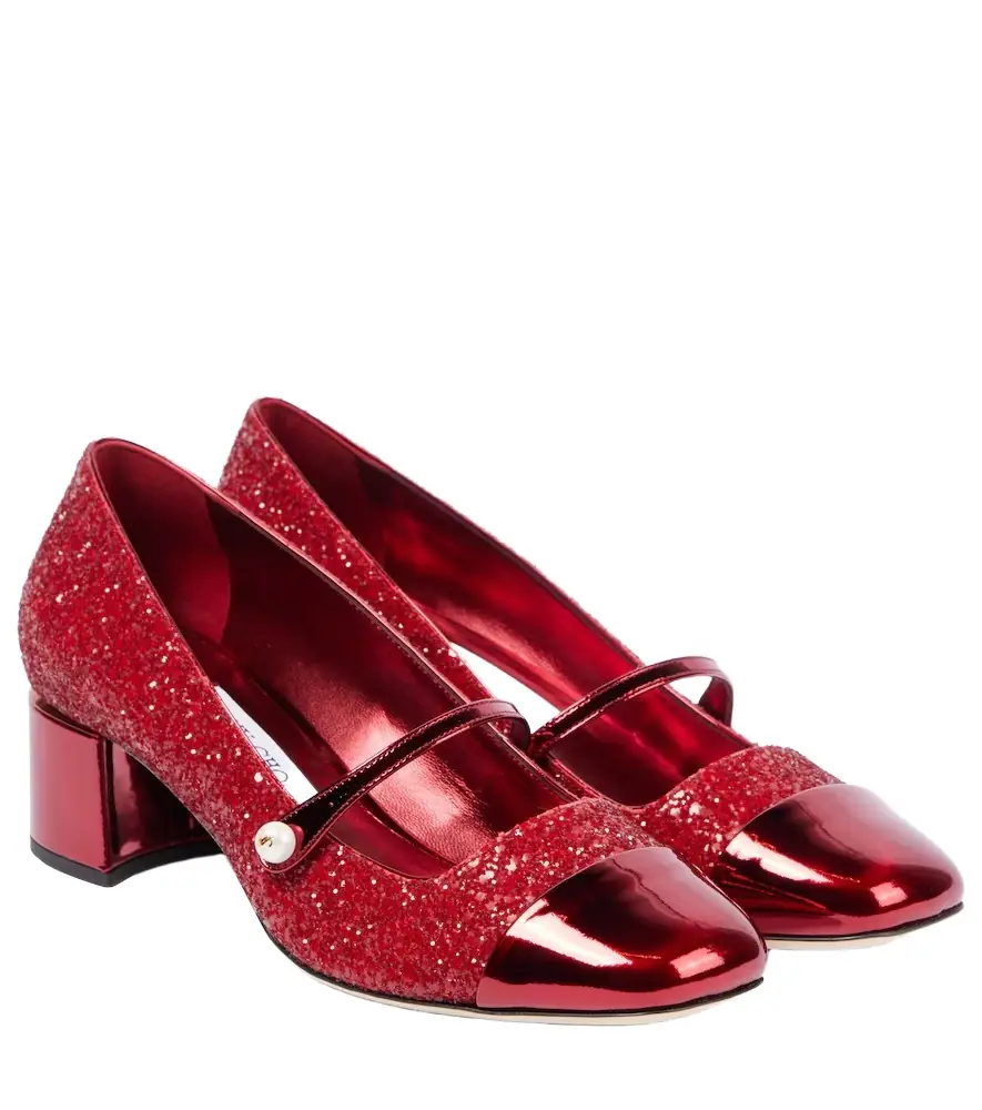 Jimmy Choo Elisa 45 glitter leather Mary Jane pumps - Women's Shoes