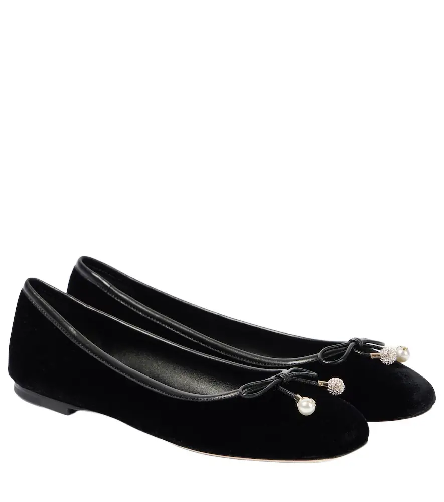 Jimmy Choo Elme velvet ballet flats - Women's Shoes