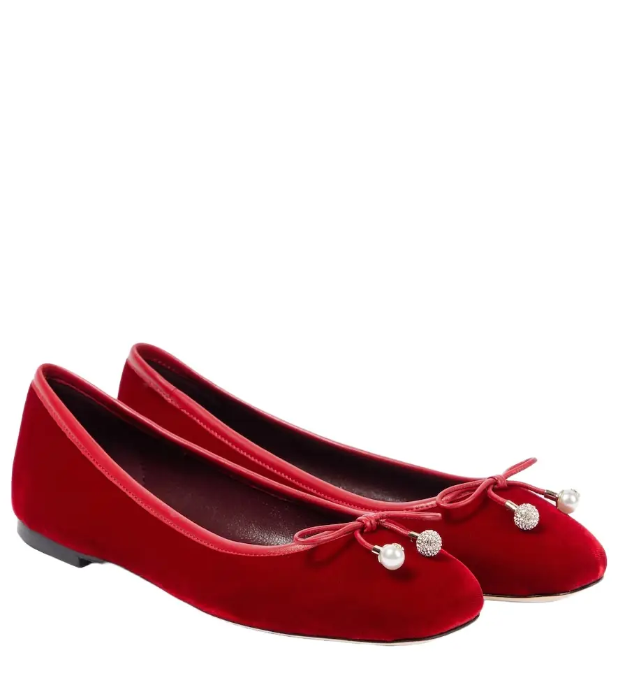 Jimmy Choo Elme velvet ballet flats - Women's Shoes