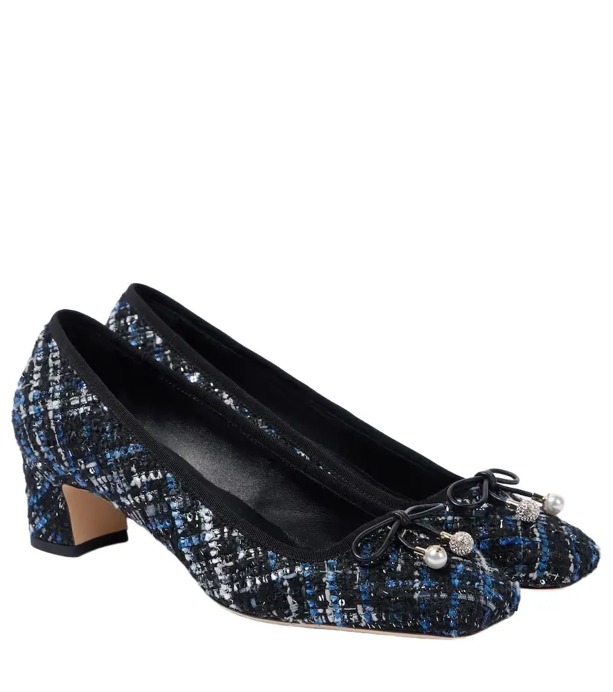 Jimmy Choo Elme 45 bow-detail tweed pumps - Women's Shoes