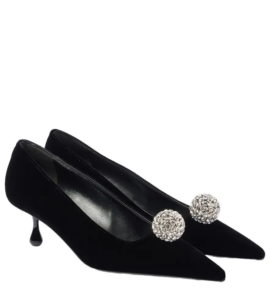 Jimmy Choo Orb 50 embellished velvet pumps - Women's Shoes