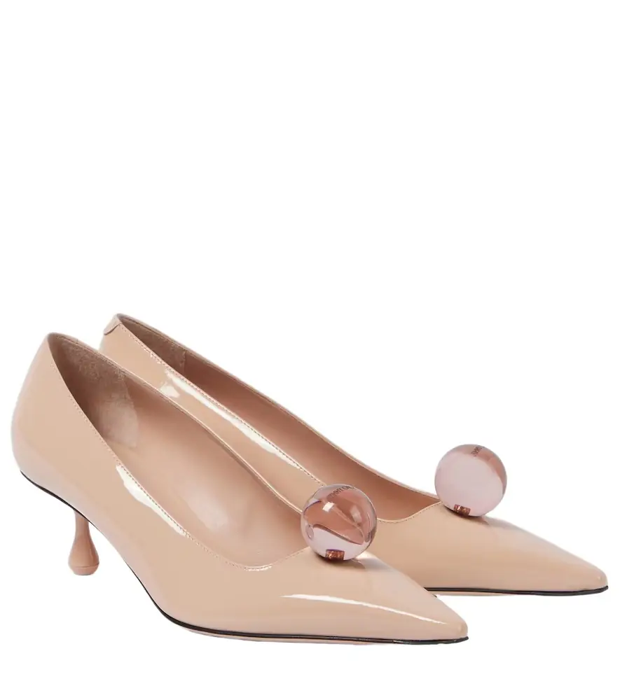 Jimmy Choo Orb 50 embellished patent leather pumps - Women's Shoes