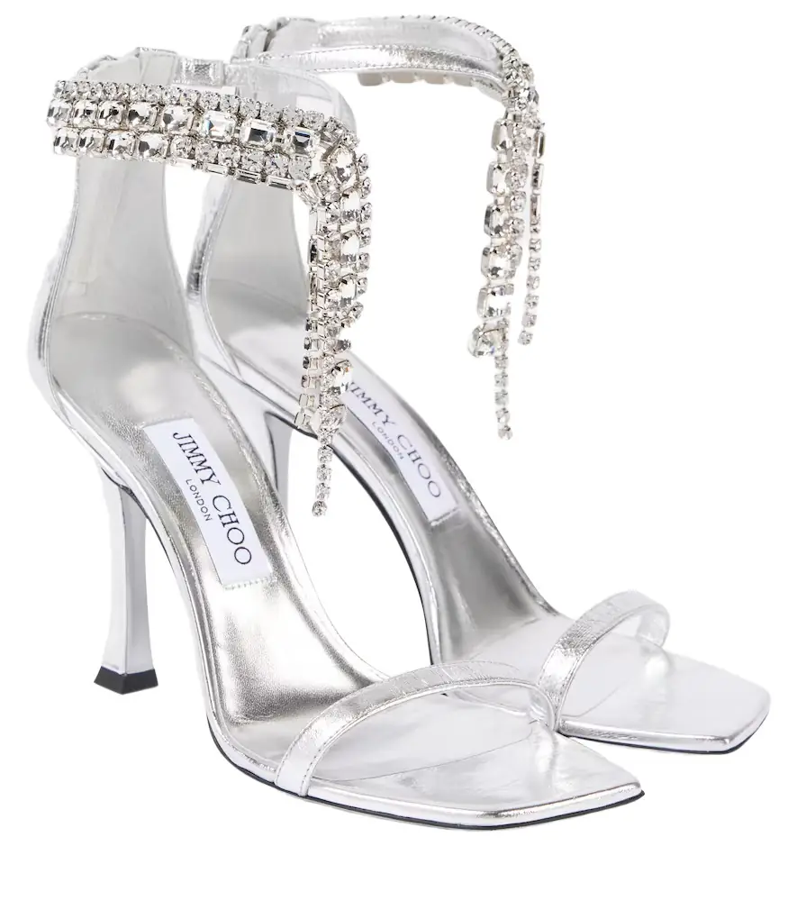 Jimmy Choo Verity 100 embellished leather sandals - Women's Shoes