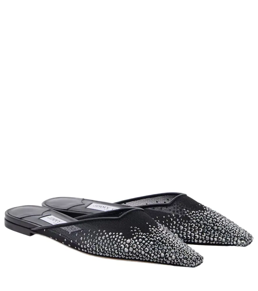 Jimmy Choo Vivi embellished mesh mules - Women's Shoes