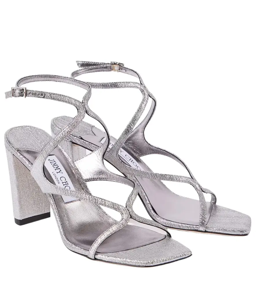 Jimmy Choo Azie 85 metallic leather sandals - Women's Shoes