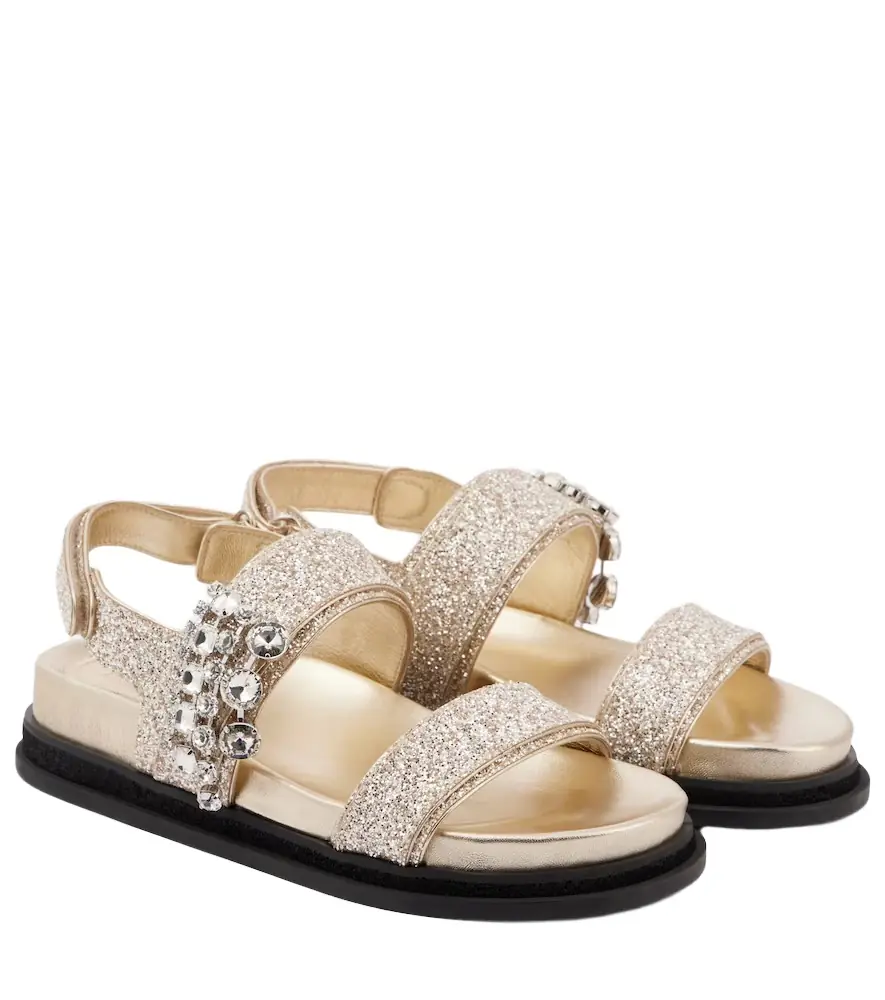 Jimmy Choo Verity embellished glitter sandals - Women's Shoes