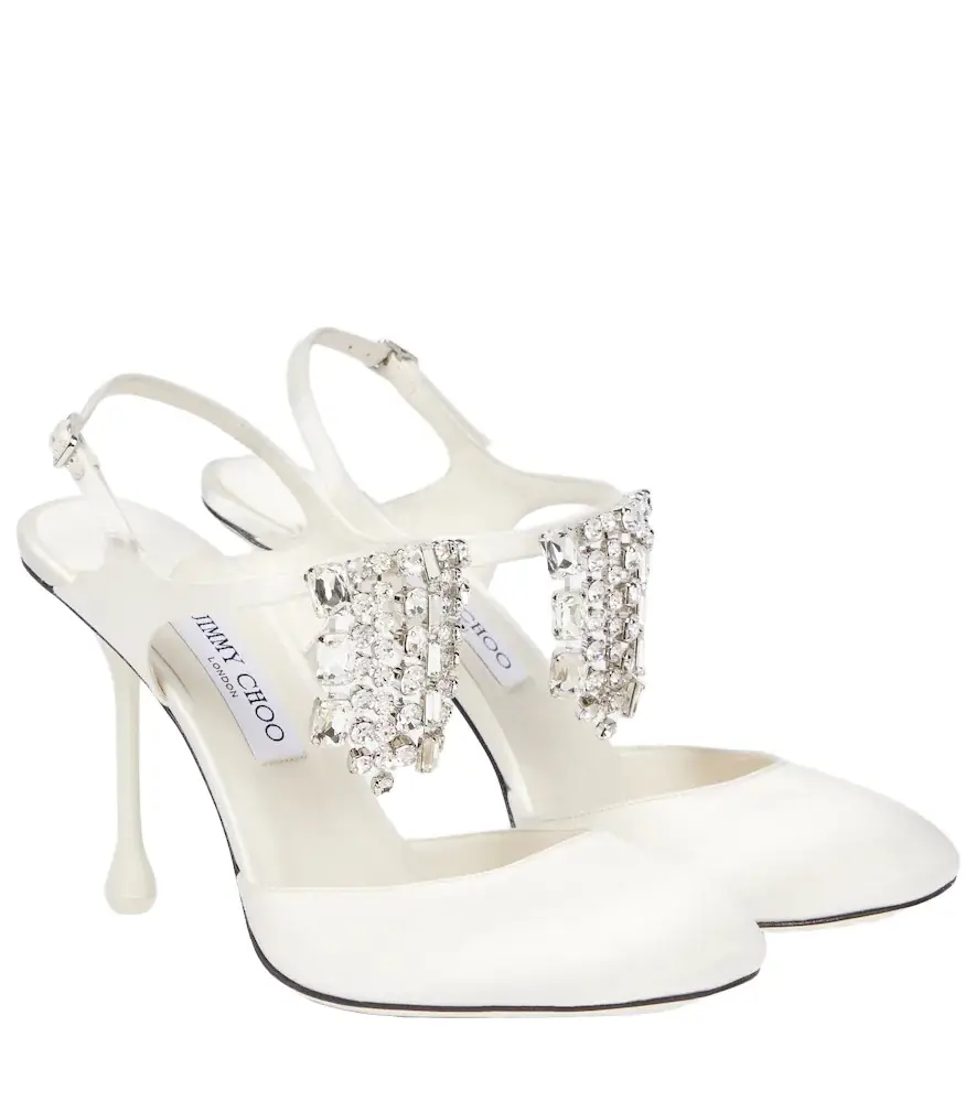 Jimmy Choo Verity 95 embellished satin pumps - Women's Shoes