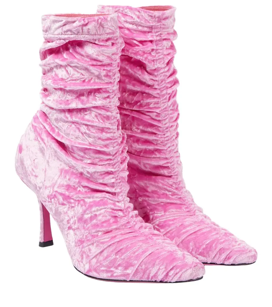 Jimmy Choo Lotta 85 crushed velvet ankle boots - Women's Shoes