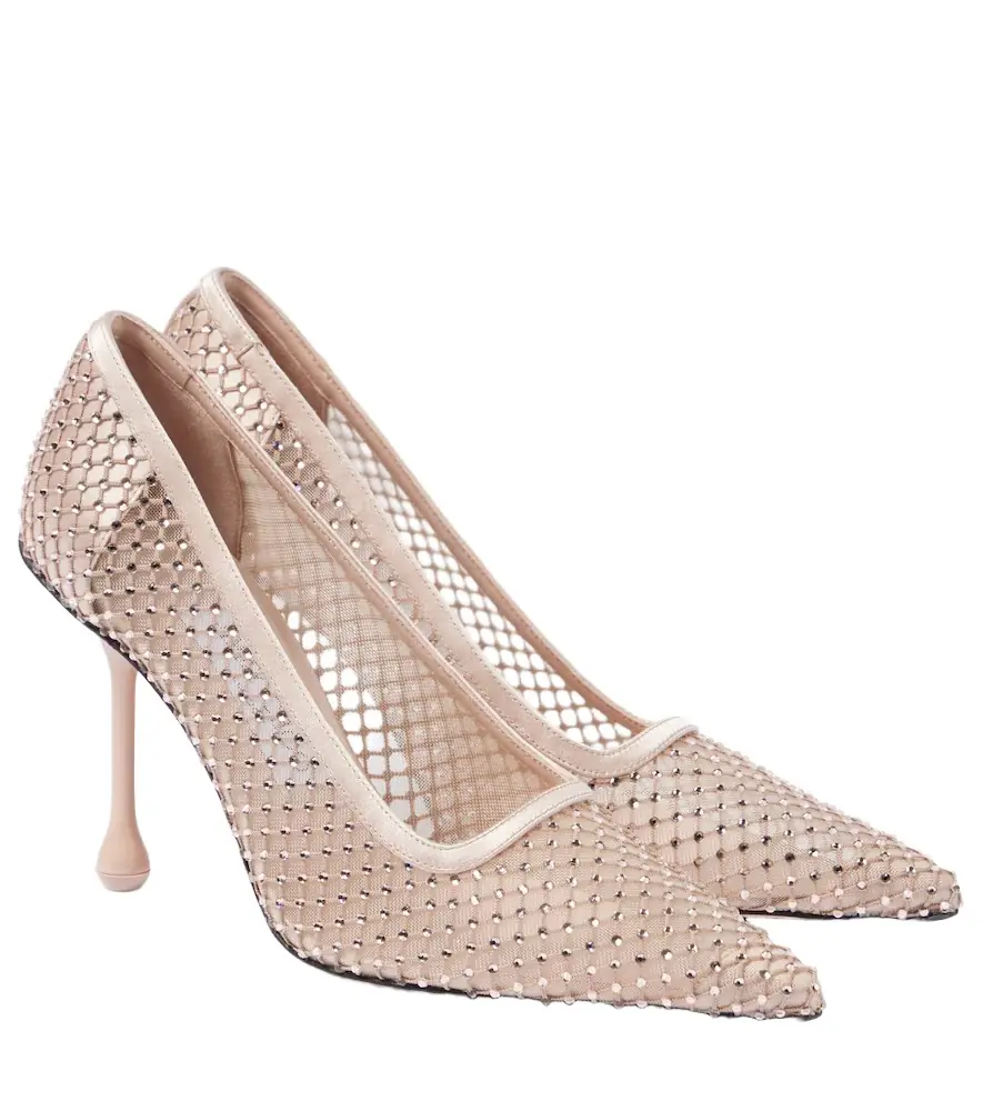 Jimmy Choo Ixia 95 embellished mesh pumps - Women's Shoes