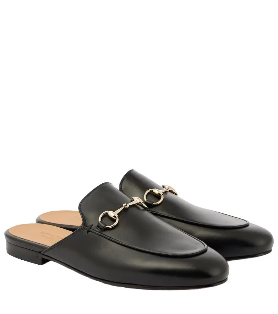 Gucci Princetown Horsebit GG leather mules
