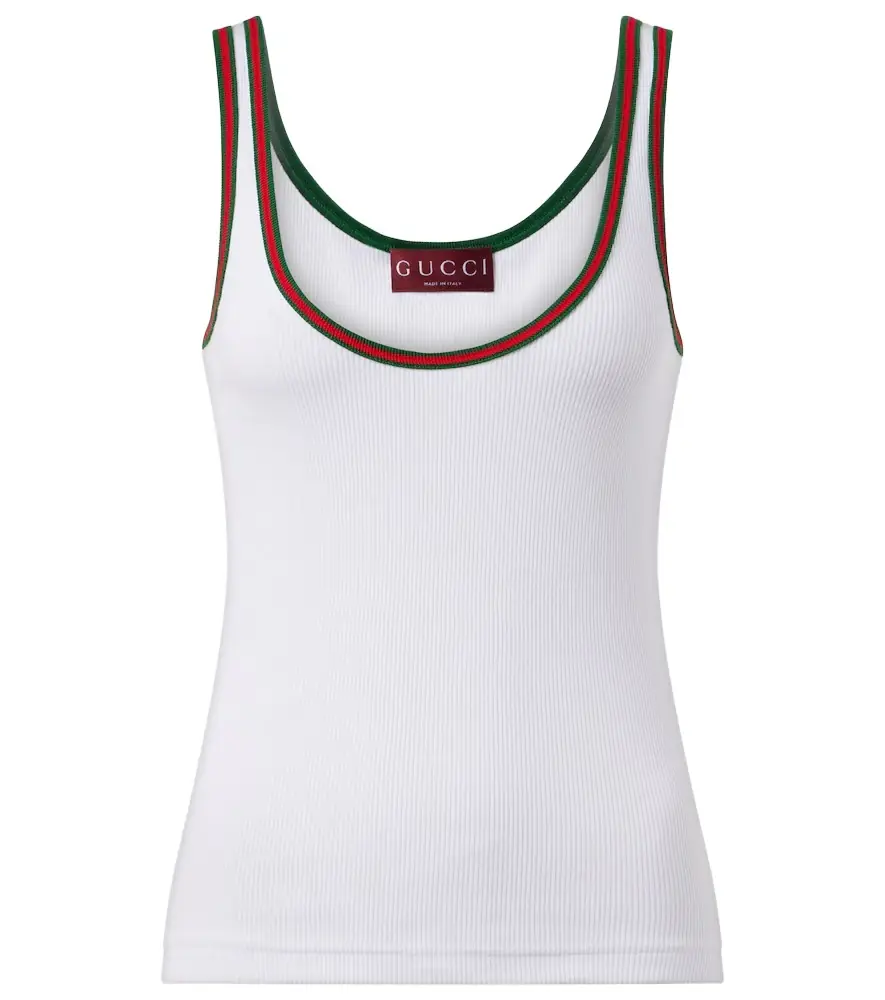 Gucci Ribbed-knit cotton tank top