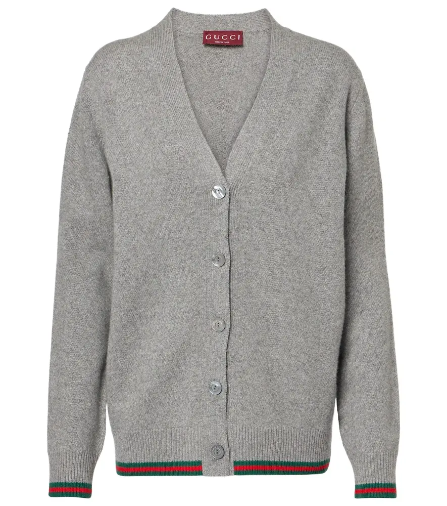 Gucci Web wool and cashmere cardigan