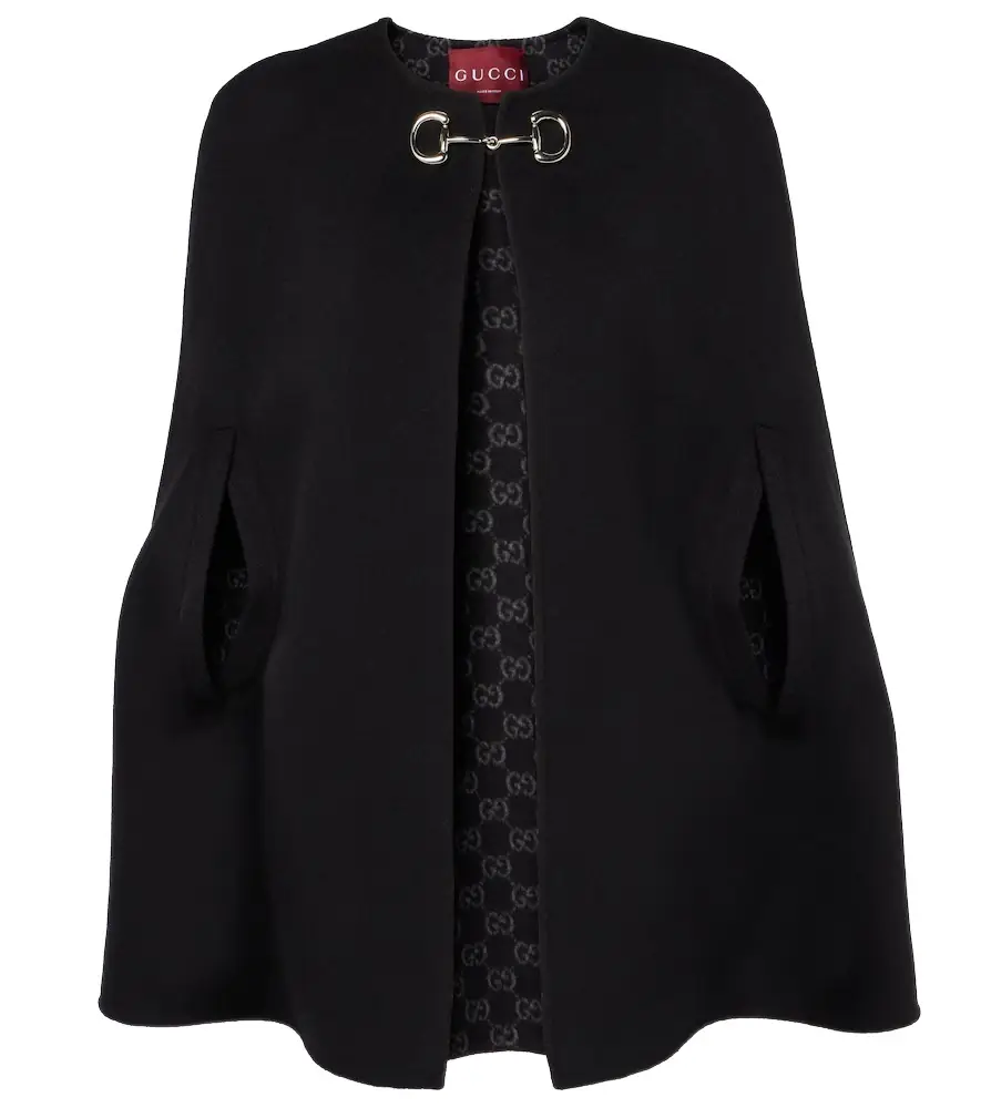 Gucci Horsebit wool and silk cape