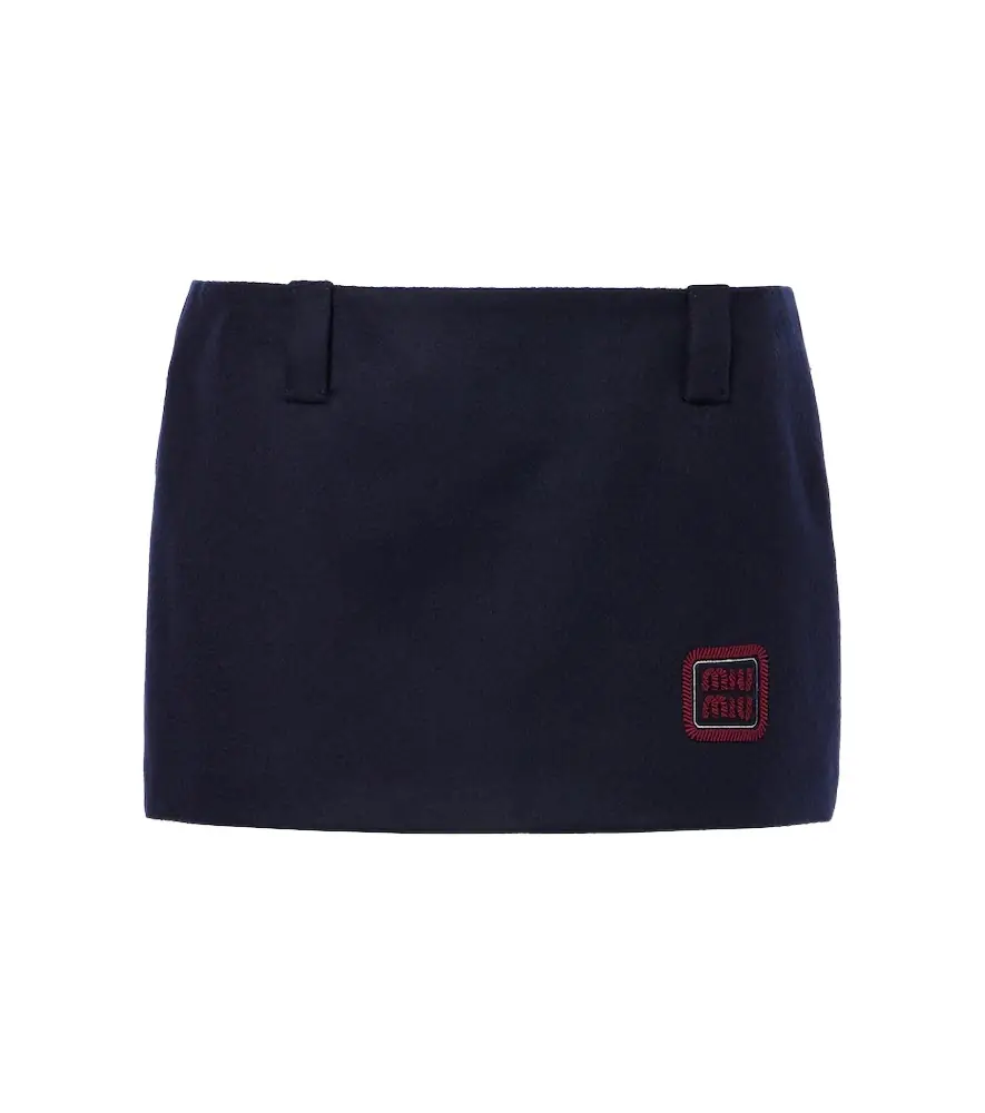 Miu Miu Wool and cashmere velour miniskirt