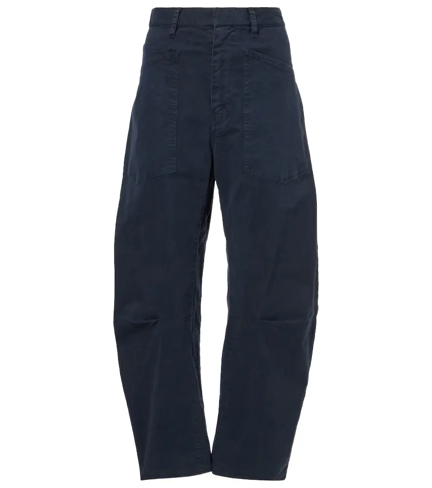 Nili Lotan Shon cotton twill barrel-leg pants