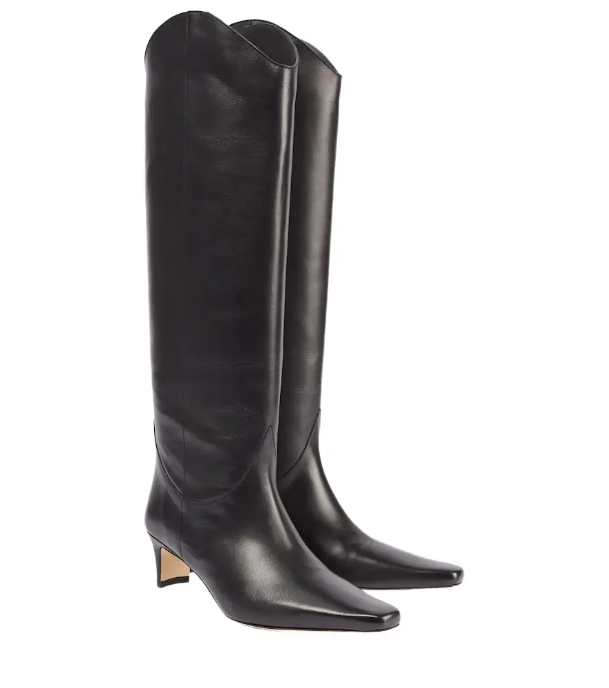 Staud Western Wally 55 leather cowboy boots