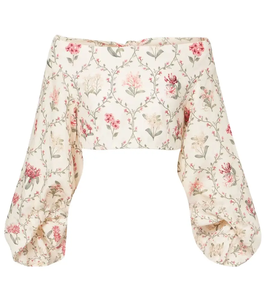 Agua by Agua Bendita Floral linen top