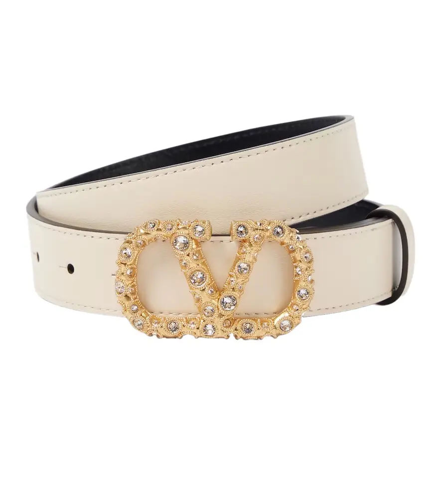 Valentino Garavani VLogo Signature embellished leather belt