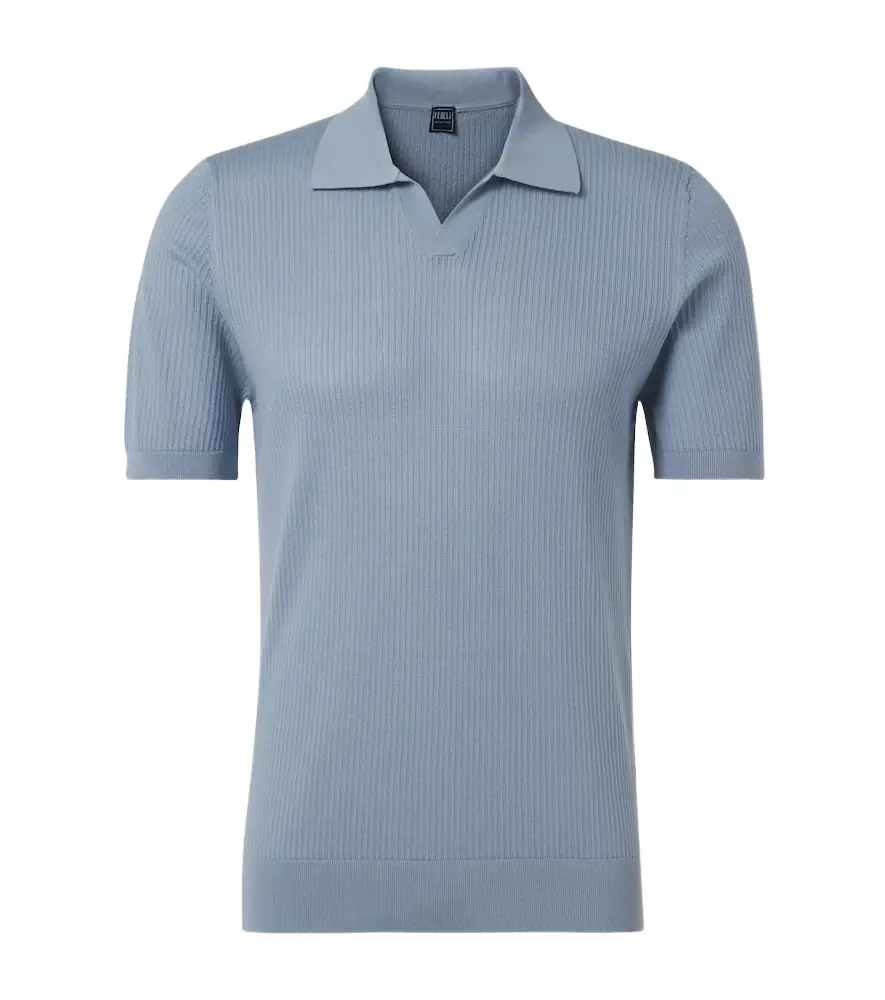 Fedeli Cotton piqué polo shirt