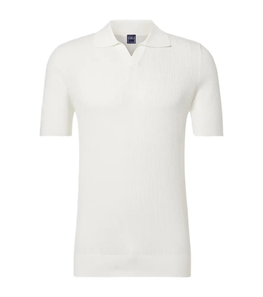 Fedeli Cotton piqué polo shirt