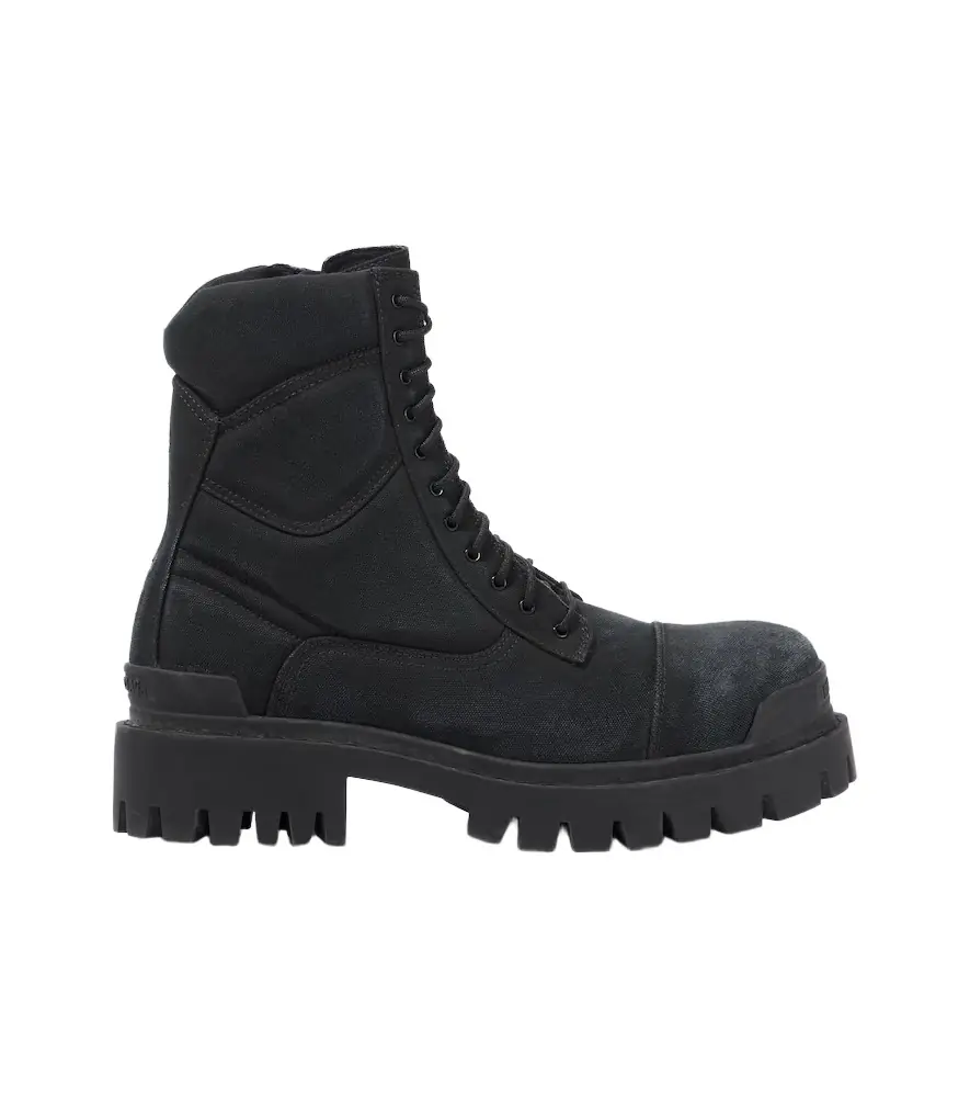 Balenciaga Combat Strike canvas lace-up boots