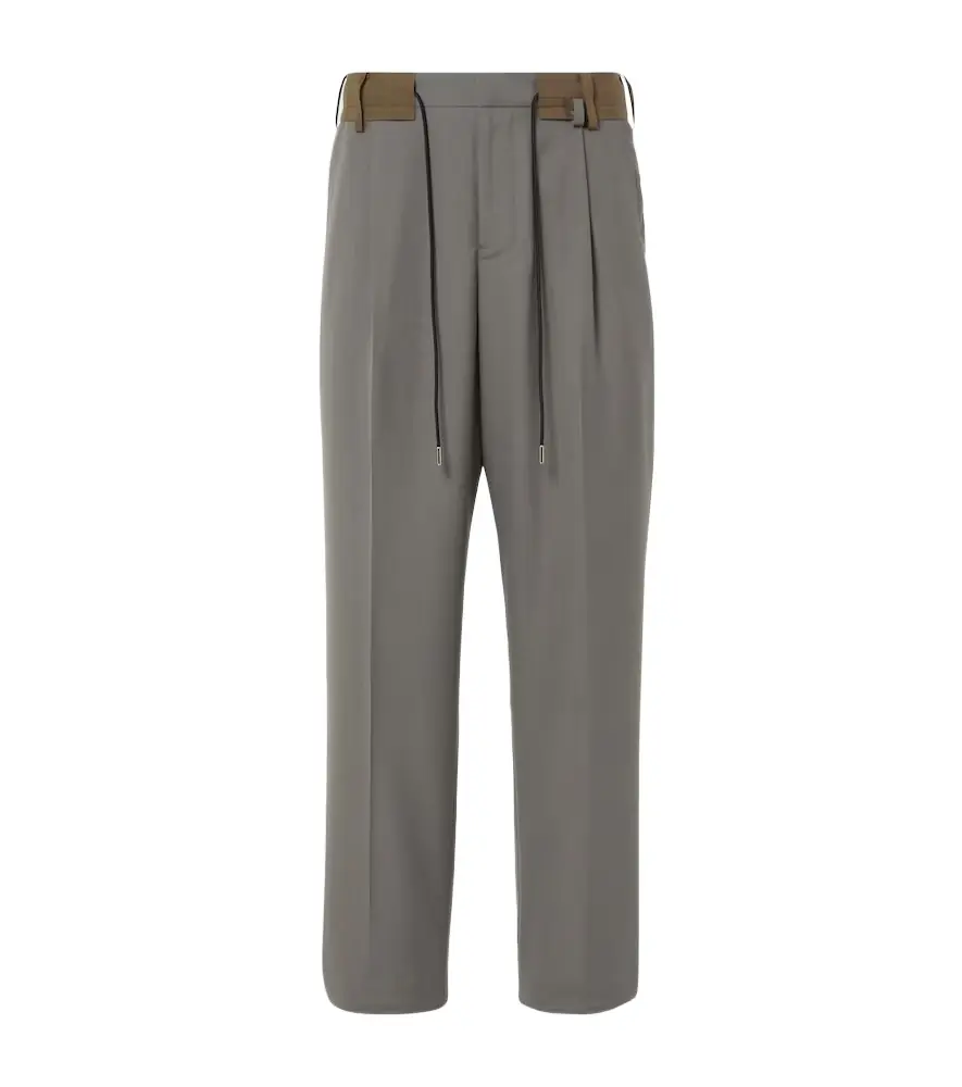 Sacai Mid-rise wide-leg pants