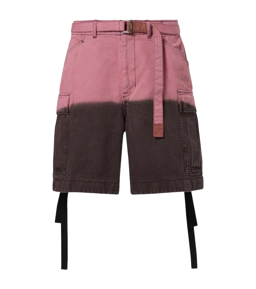 Sacai Ombré cotton cargo shorts