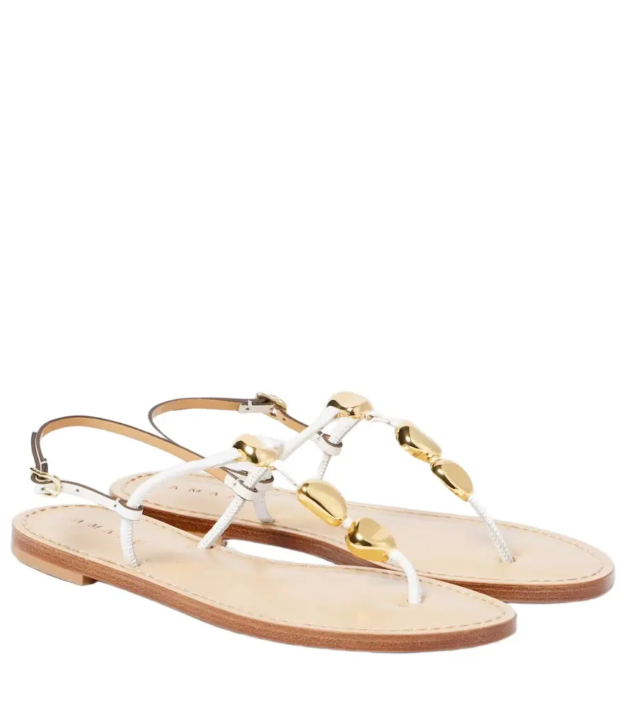 Amanu Nairobi leather thong sandals