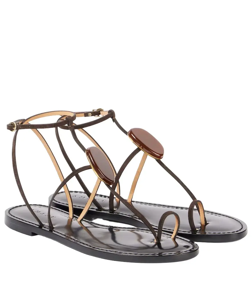 Amanu Cairo embellished leather sandals