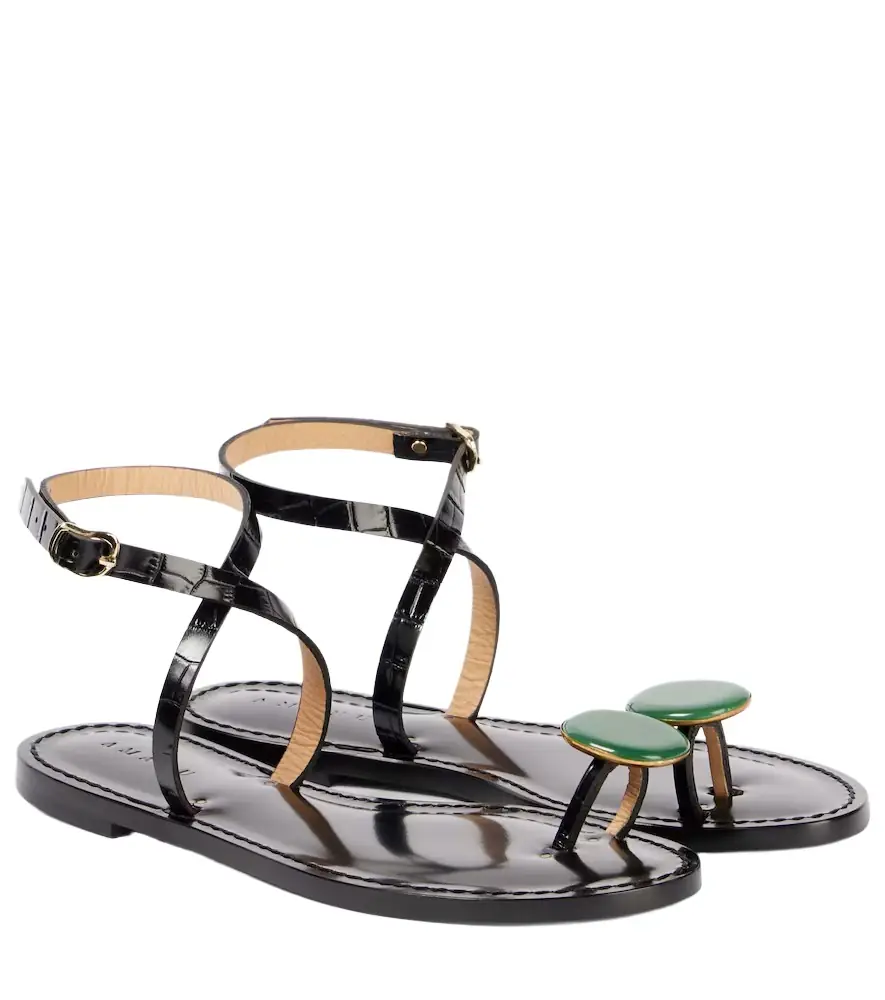 Amanu Kigali embeliished leather sandals
