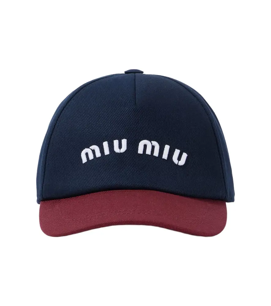 Miu Miu ogo cotton drill baseball cap