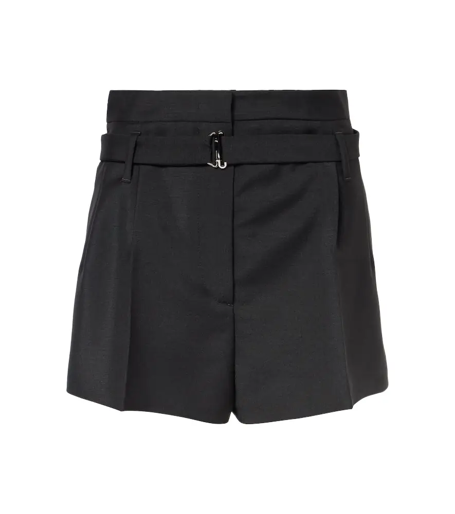 Prada Belted mohair and wool shorts