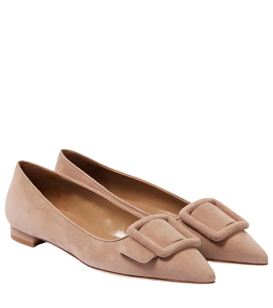 Manolo Blahnik Maysalepumpflat suede ballet flats