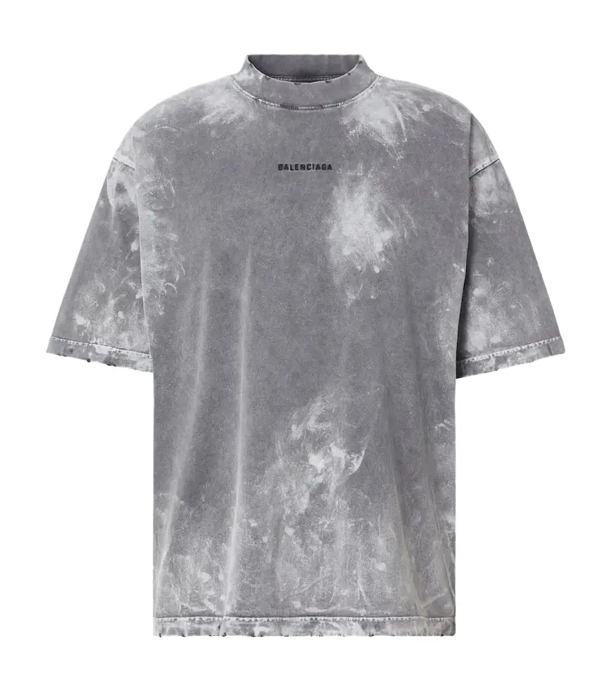 Balenciaga Distressed cotton-blend jersey T-shirt