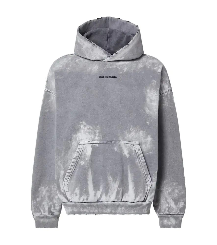 Balenciaga Distressed cotton jersey hoodie