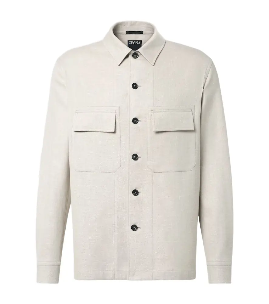 Zegna Linen, wool, and silk-blend overshirt