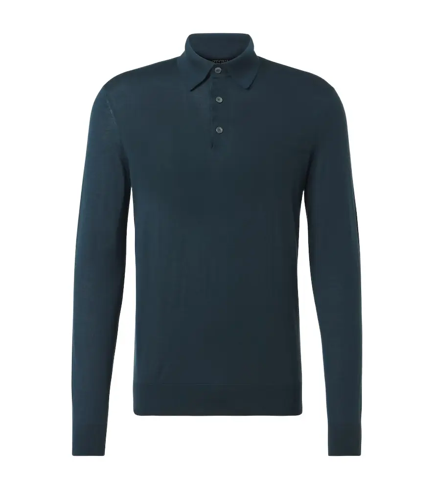 Zegna Cashmere and silk polo shirt